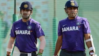 Virender Sehwag and Gautam Gambhir sweat it out at nets despite World Cup omission